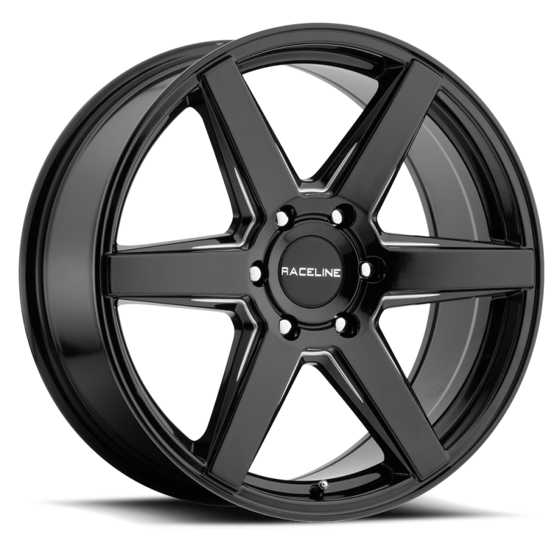 Raceline 156B Surge 22x9.5in / 6x139.7 BP / 15mm Offset / 106.1mm Bore - Black & Milled Wheel 156B-229560+15 156B-229560+15 Photo - Primary
