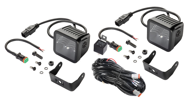 Hella Universal Black Magic 3.2in L.E.D. Cube Kit - Flood Beam (Short Range) 358176811 358176811 Photo - out of package
