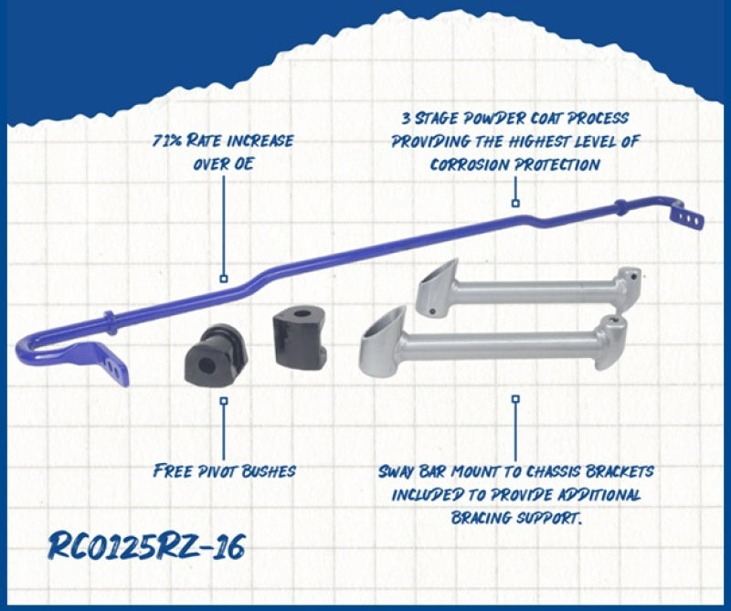 Superpro 2022+ Subaru BRZ 16mm Adjustable Rear Sway Bar RC0125RZ-16 RC0125RZ-16 Photo - out of package