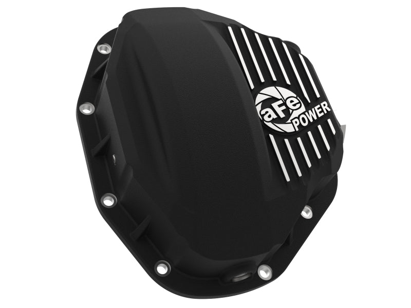 aFe Pro Series Rear Differential Cover Black w/ Machined Fins: Dodge Diese 46-70032 Photo - Unmounted