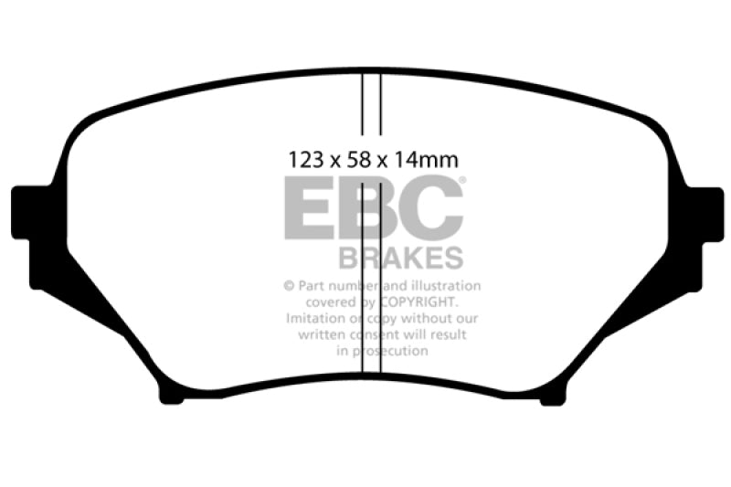 EBC Yellow Stuff Front Brake Pads for 06-11 Mazda Miata DP41774R Photo - Primary