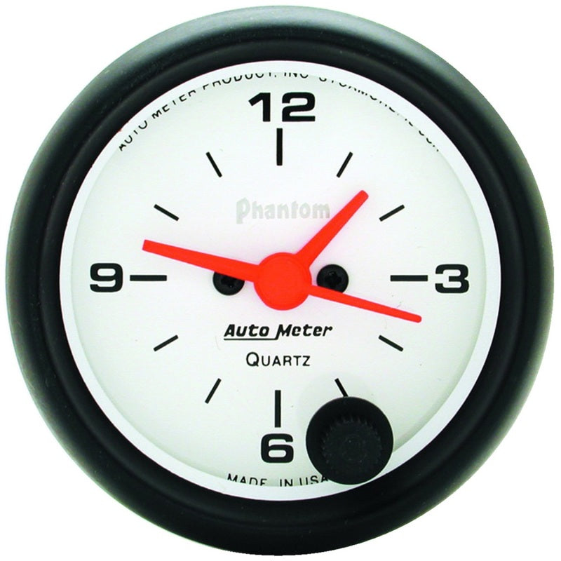Autometer Gauge, Clock, 2 1/16", 12Hr, Analog, Phantom 5785 Photo - Primary