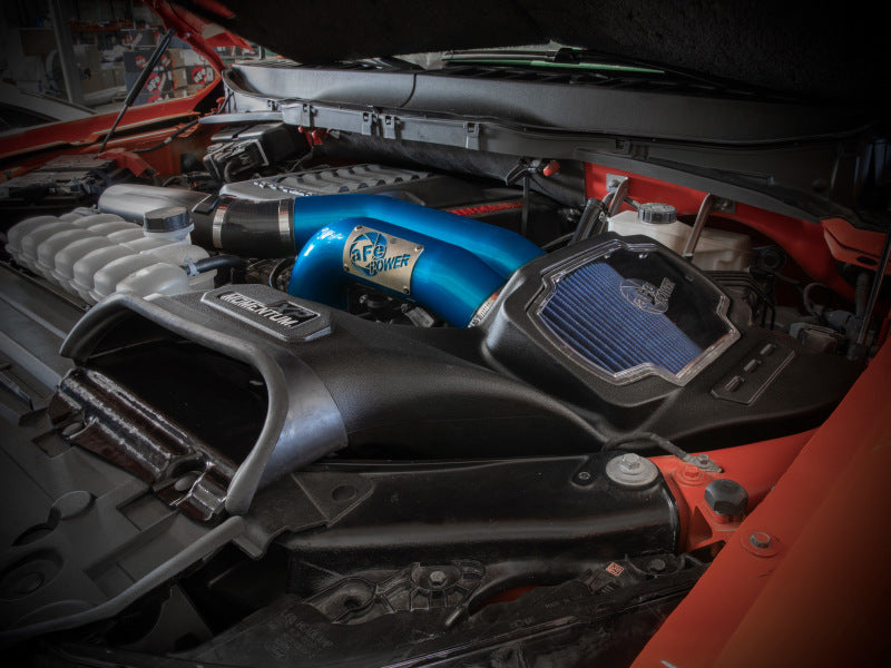 aFe 21-22 Ford F-150 Raptor V6-3.5L(tt) Momentum XP Cold Air Intake System - Blue w/ Pro 5R Filter 50-30072RL 50-30072RL Photo - Mounted