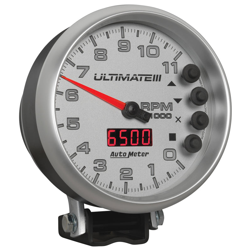 Autometer 5 inch Ultimate III Playback Tachometer 11000 RPM - Silver 6886 6886 User 5