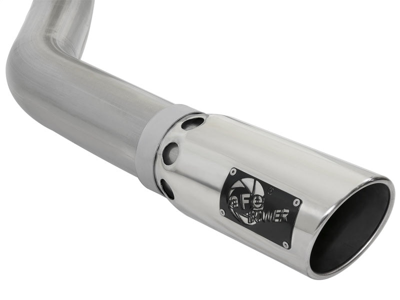 aFe Large Bore-HD 4in 409 Stainless Steel DPF-Back Exhaust System w/ Polis 49-42006-P Photo - Unmounted