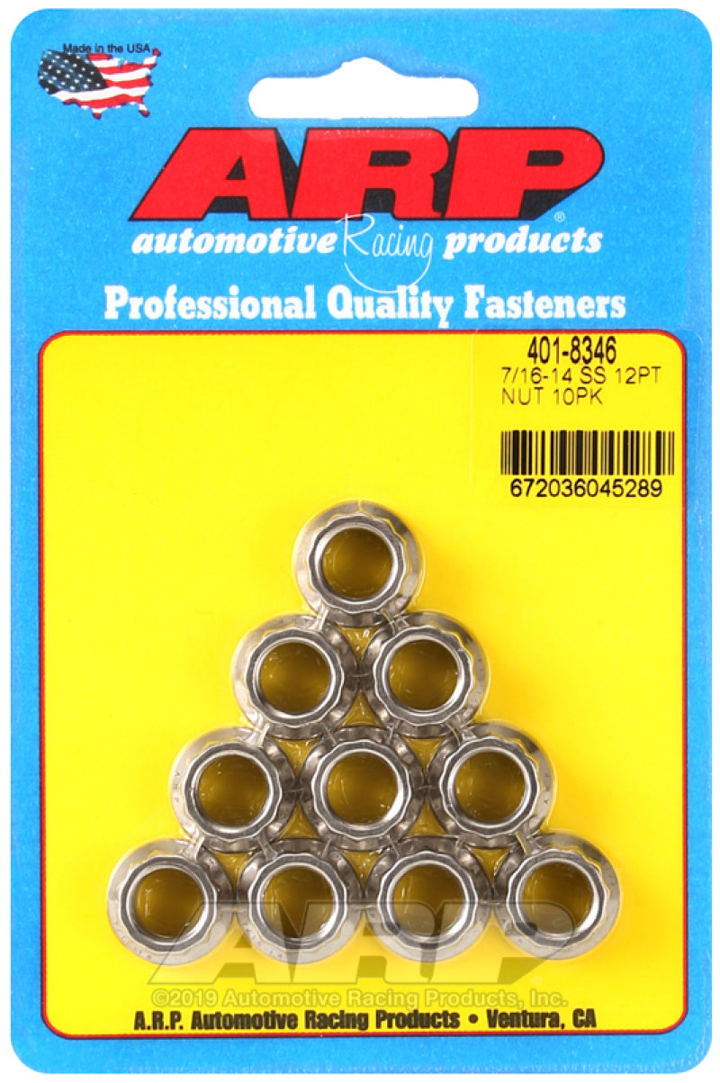 ARP 7/16-14 SS 12pt nut kit 401-8346 Photo - Primary