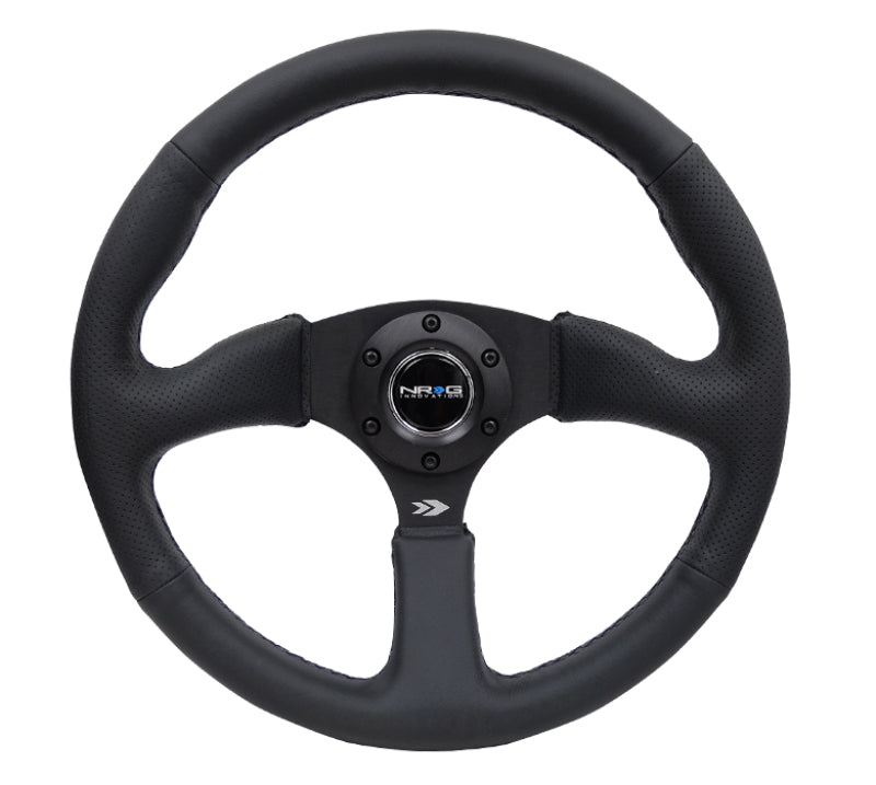 NRG Reinforced Steering Wheel- 350mm Sport Leather Racing (2.5" Deep) RST-023MB-R Photo - Primary