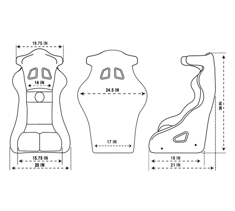 NRG FIA Competition Seat w/ Competition Fabric/ FIA homologated/ Head Containment - Medium FRP-RS600M FRP-RS600M Photo - Primary