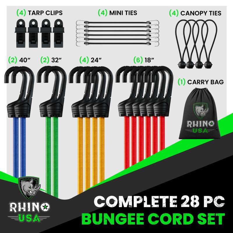 Rhino USA 28Pc Bungee Cord Assortment RHINO-28-BNGE RHINO-28-BNGE User 1