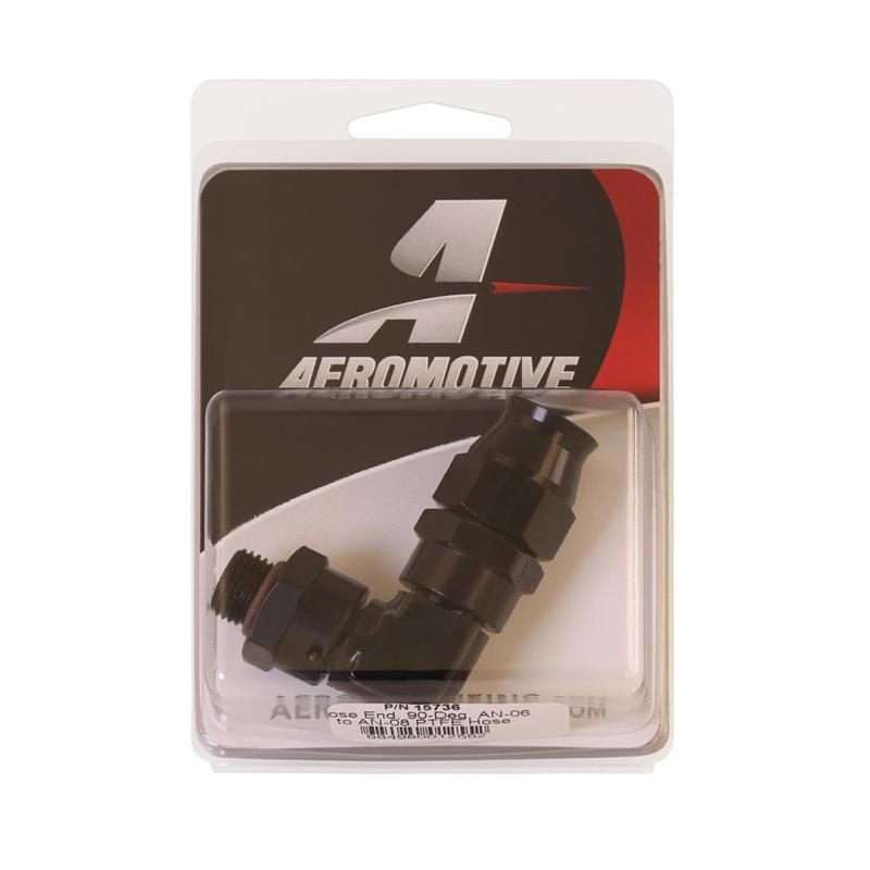 Aeromotive PTFE Hose End - AN-06 to AN-08 Hose - 90 Deg - Black Anodized 15736 15736 User 1
