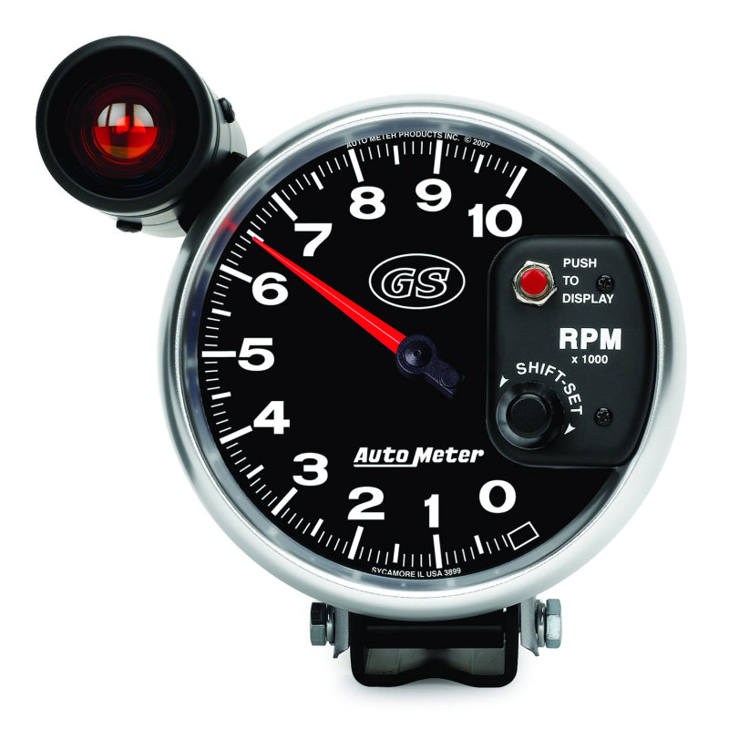AutoMeter Gauge Tachometer 5in. 10K RPM Pedestal W/ Ext. Shift-Lite Gs 3899 3899 Photo - Primary