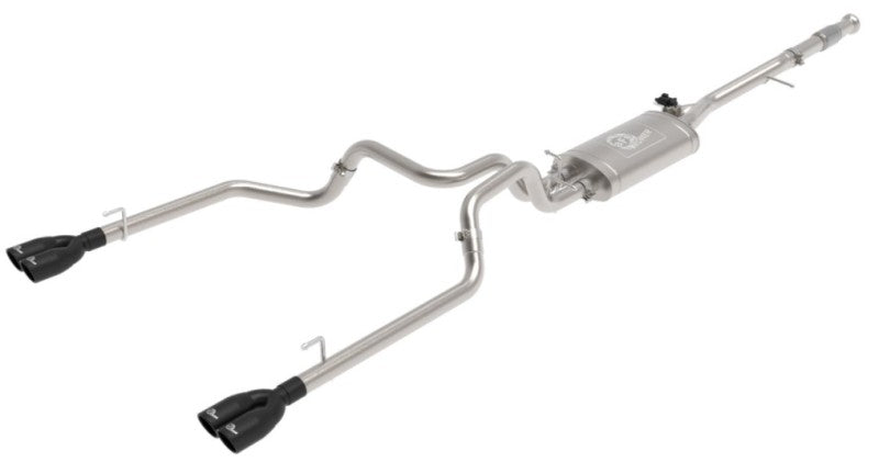 aFe Gemini XV 3in 304 SS Cat-Back Exhaust w/ Cutout 19-21 GM Silverado/Sierra 1500 V8- w/ Black Tips 49-34139-B 49-34139-B User 1