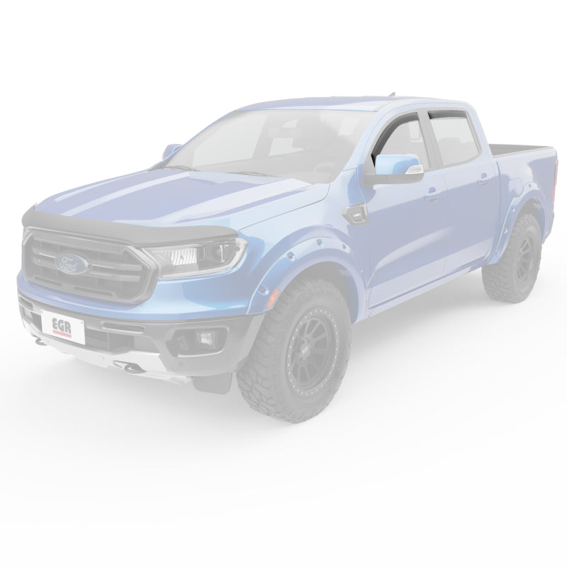 EGR 19+ Ford Ranger Crew Cab In-Channel Window Visors - Dark Smoke - Set of 4 (573551) 573551 573551 Photo - Mounted