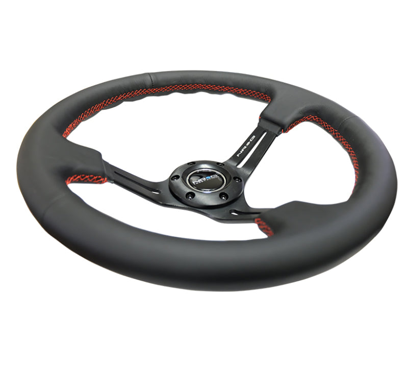 NRG Reinforced Steering Wheel 350mm Sport Steering Wheel (3" Deep) Black L RST-018R-RS Photo - Primary