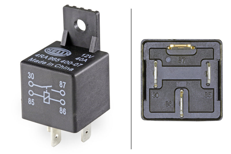 Hella Multi Purpose Relay; 30 Amps Continuous; 12 Volt; 4 Blade Terminal 965400071 Photo - Primary