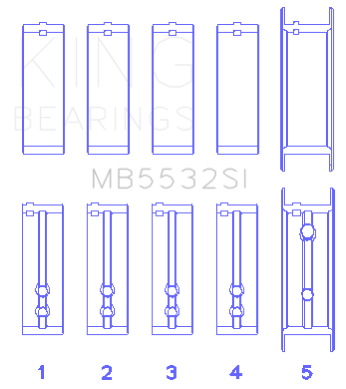 King Engine Bearings King Chevrolet 151/153 (Size STD) Main Bearing Set MB5532SI MB5532SI Photo - Primary