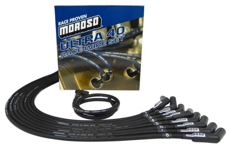 Moroso Ultra 40 Race Wire; Unsleeved, BBC; Over Valve Cover Hei Style Cap; 13 73728 User 1