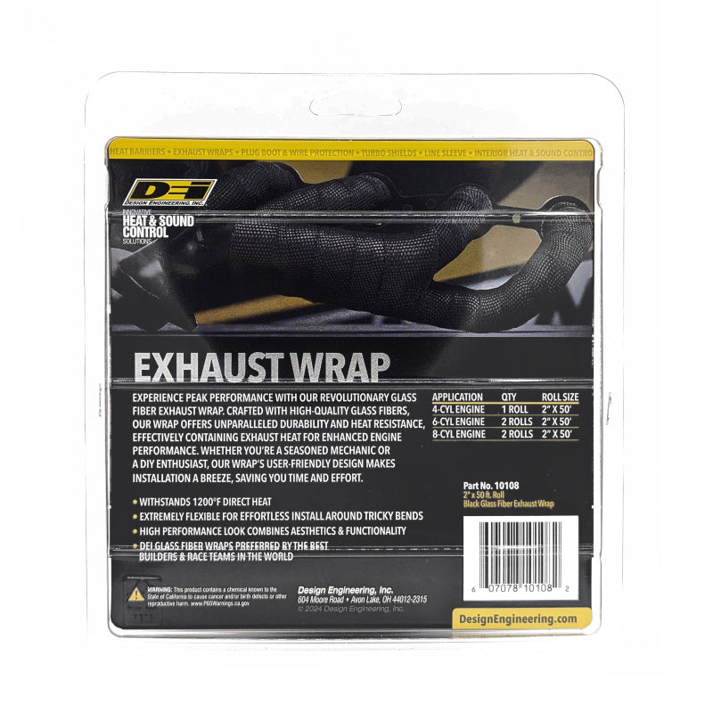 DEI Exhaust Wrap 2in x 50ft - Black 10108 10108 Photo - in package