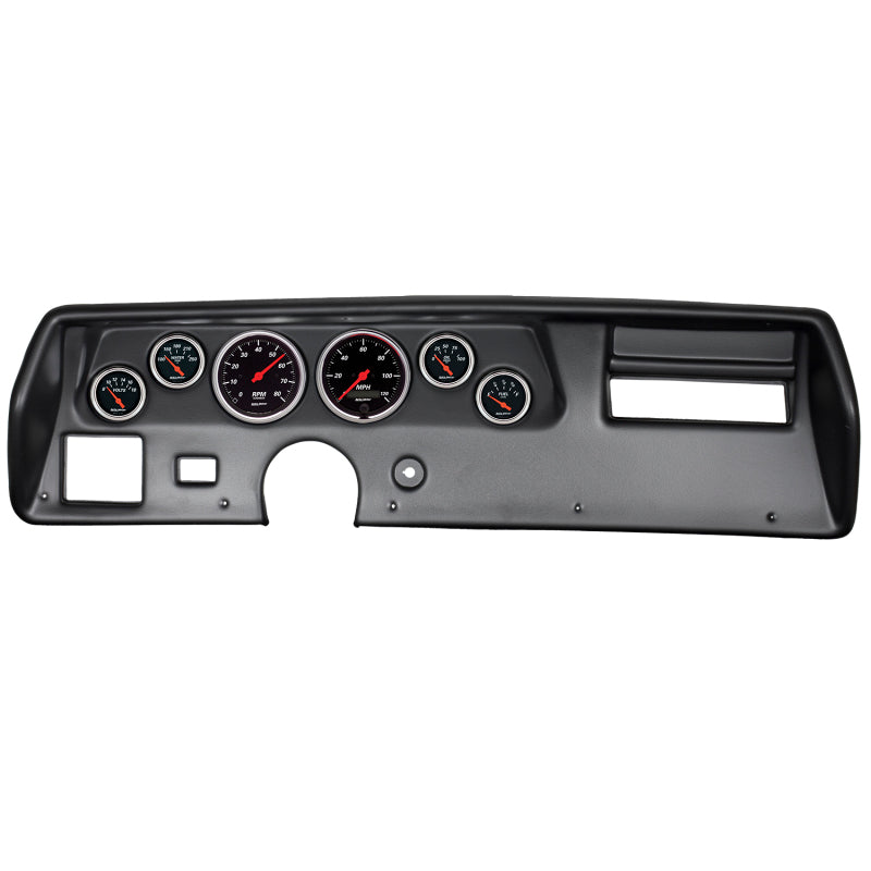 Autometer 6 Gauge Direct-Fit Dash Kit, Chevelle SS / El Camino / Monte 70-72 7025-DB Photo - Primary