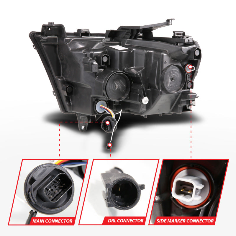 ANZO 19-24 RAM 1500 (New Body/OE Halogen) Full LED Proj Headlights DRL/SeqSig Black - Pass. Side 111628A-R 111628A-R User 1