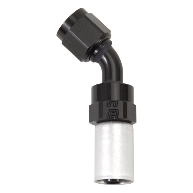 Russell -6 AN Crimp-On 45° Hose End - Black / Silver 610473 Photo - Primary