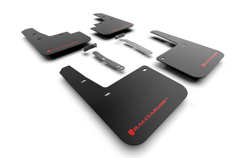 Rally Armor 2022 Hyundai Kona N Line Black UR Mud Flap w/ Red Logo MF93-UR-BLK-RD MF93-UR-BLK-RD Photo - Primary