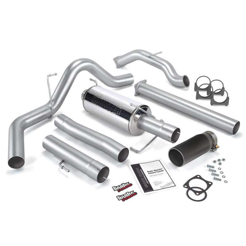 Banks Power 03-04 Dodge 5.9L CCLB Monster Exhaust Sys - SS Single Exhaust w/ Black Tip 48643-B 48643-B Photo - Primary