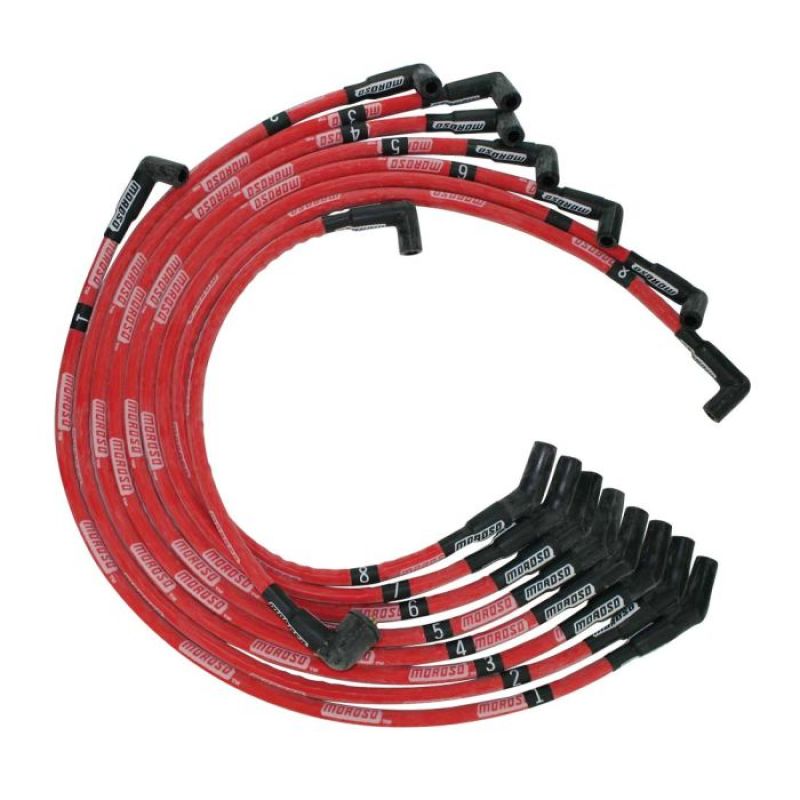 Moroso Ford 351C/390/429/460 Sleeved HEI 135 Ends Ultra Spark Plug Wire Set - Red 52574 52574 User 1