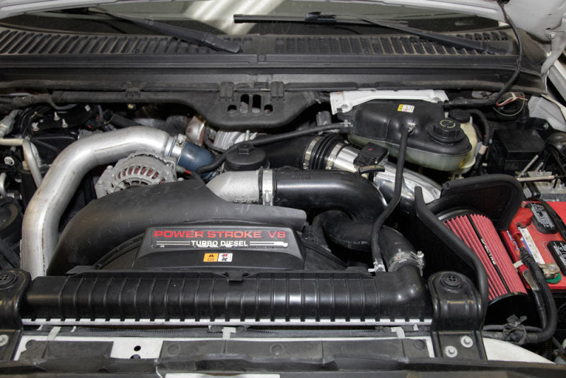 Spectre 03-07 Ford SD V8-6.7L DSL Air Intake Kit - Polished w/Red Filter 9973 9973 Photo - Mounted