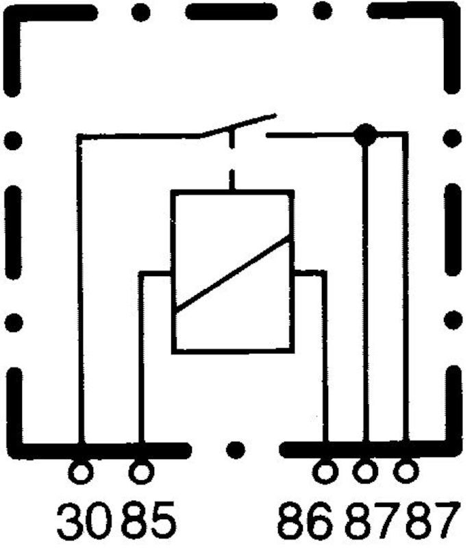 Hella Relay Mini Iso 5 Pole 24V Spst D87 933791081 933791081 Technical Drawing