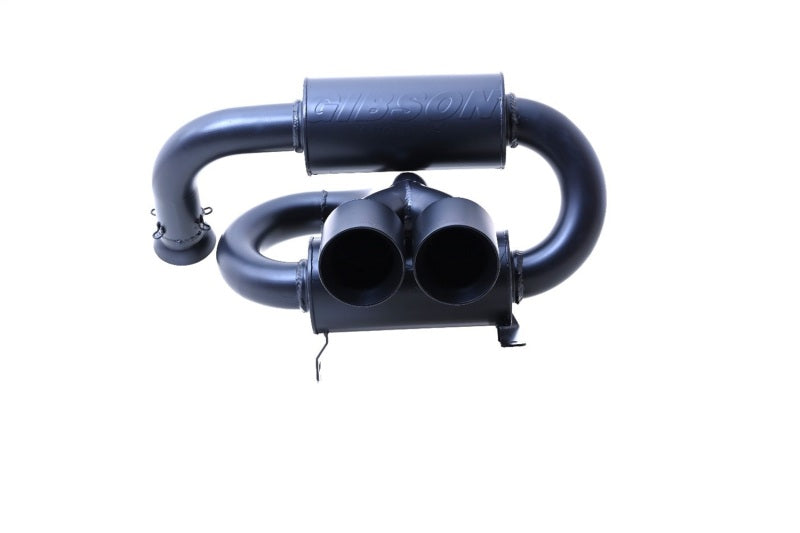 Gibson 2024 Cam-Am Maverick R 4in. T304 Stainless Round Dual Wall Slash-Cut Tip - Black Ceramic 98057 98057 Photo - Primary