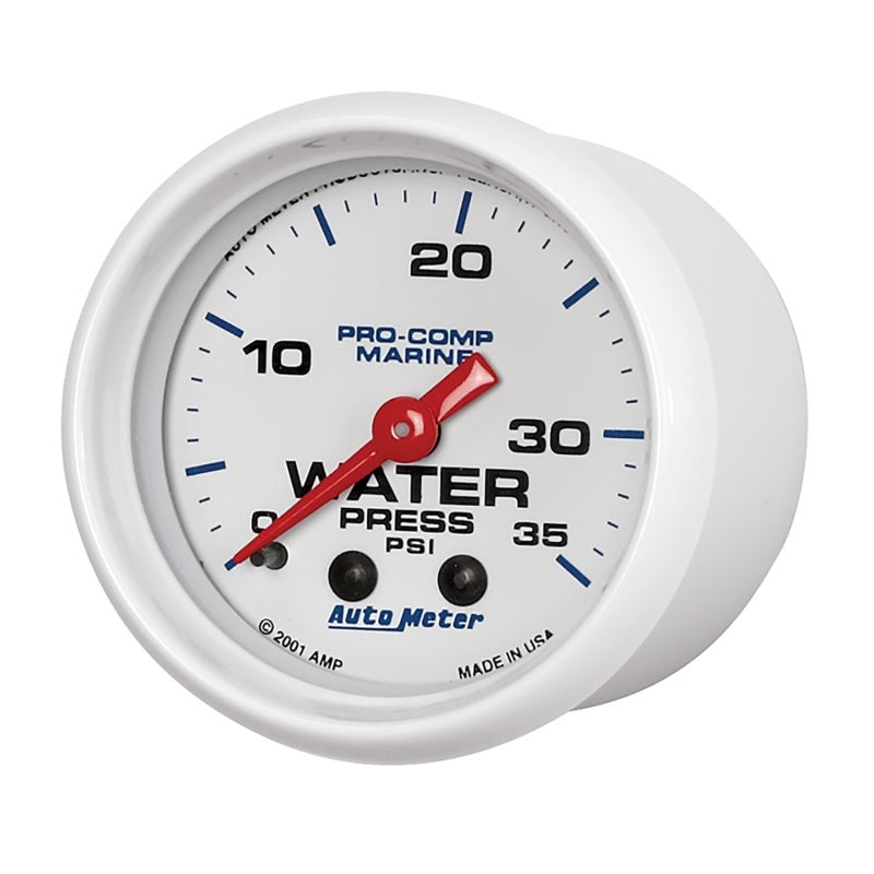 Autometer Marine White 2-1/16in 35 PSI Mechanical Water Pressure Gauge 200772 200772 User 2