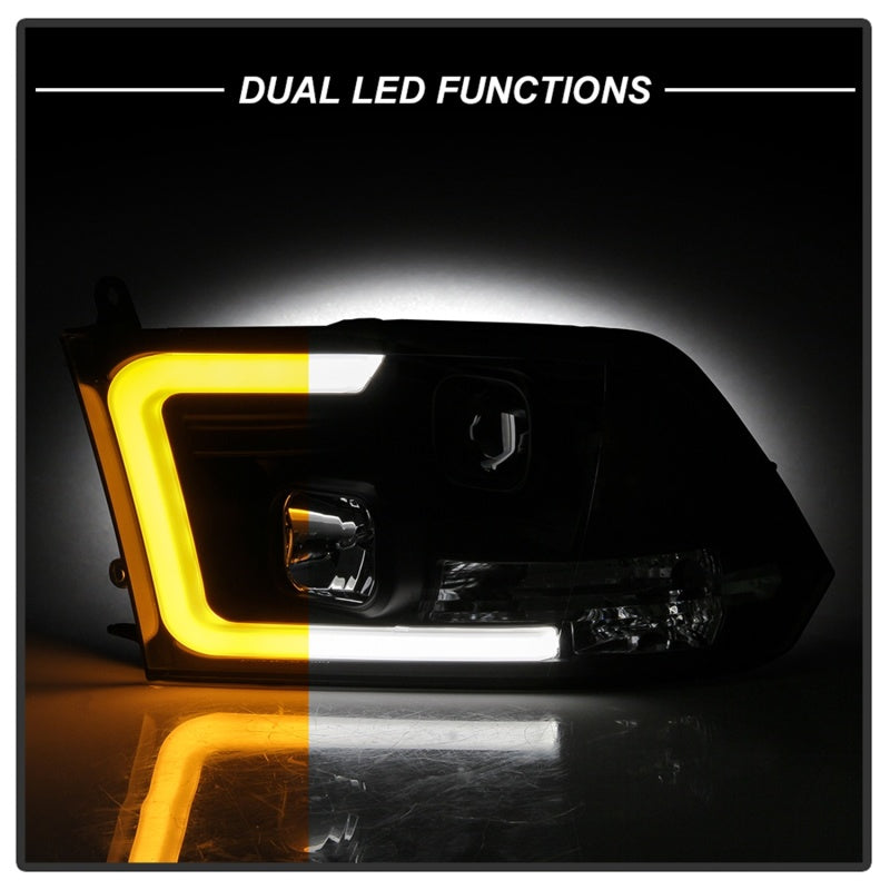 Spyder 09-16 Dodge Ram 1500 Ver 2 Proj Headlight - Light Bar Turn Signal - Blk - PRO-YD-DR09V2-SB-BK 5086266 5086266 Photo - Unmounted