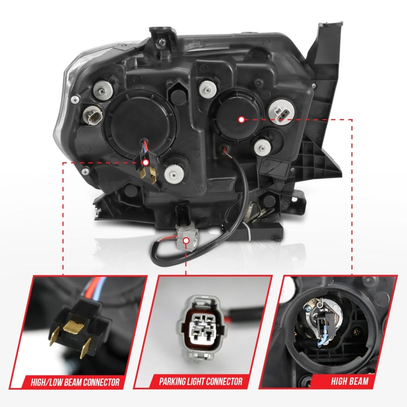 Anzo 2014-2015 Toyota Tundra Projector Headlights w/ U-Bar Chrome w/ DRL 111327 Photo - Unmounted