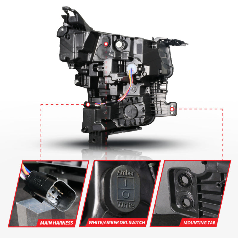 ANZO 21-23 Chevy Tahoe/Suburban LED Light Bar Style Headlights Black w/ Squential DRL (Right Side) 111636X-R 111636X-R User 1