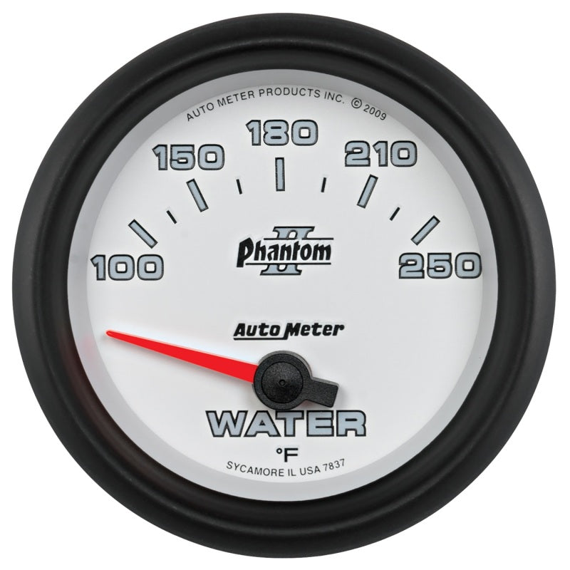 Autometer Gauge, Water Temp, 2 5/8", 100-250 deg. F, Electric, Phantom II 7837 Photo - Primary