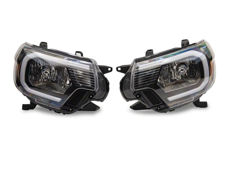 Raxiom 12-15 Toyota Tacoma Axial Series Headlights w/ LED Bar- Blk Housing (Clear Lens) TT21847 TT21847 Photo - Close Up