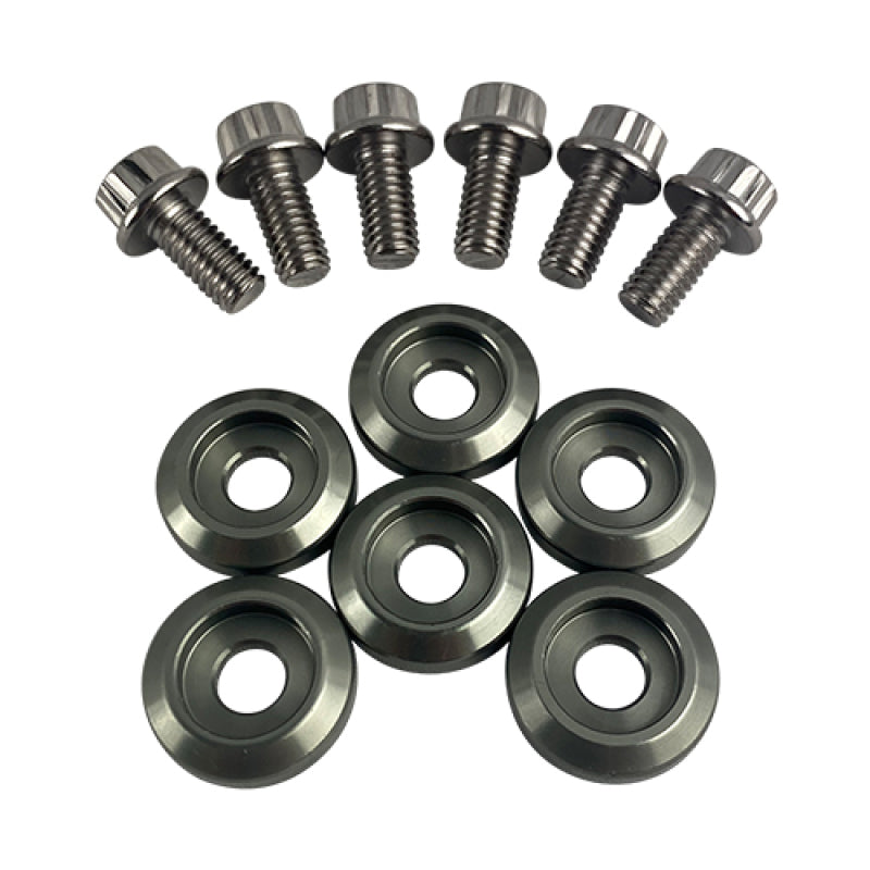BLOX Racing New Fender Washers Kit M6 12pt - 6pc Large Diameter Gun Metal BXAC-00311-GM BXAC-00311-GM User 1
