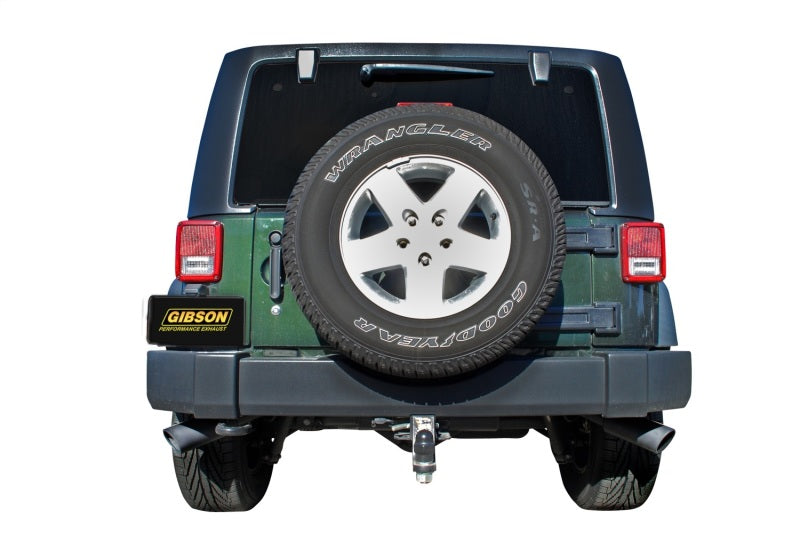 Gibson 10-11 Jeep Wrangler JK Sport 3.8L 2.5in Cat-Back Dual Extreme Exhaust - Black Elite (Ceramic) 17306-B 17306-B Photo - Mounted
