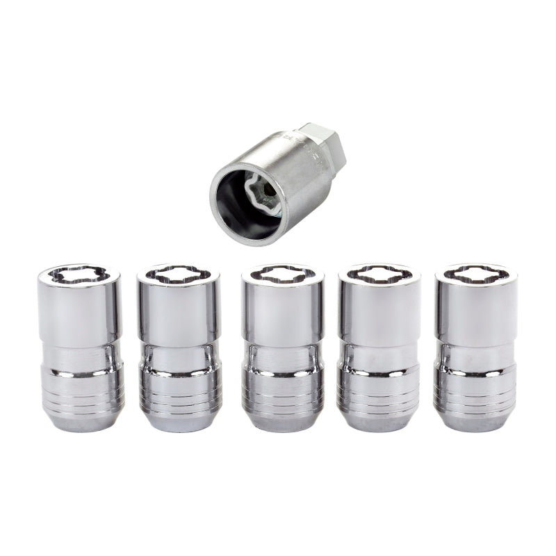 McGard Wheel Lock Nut Set - 5pk. (Cone Seat) M14X1.5 / 22mm Hex / 1.639in OAL - Chrome 24515 24515 Photo - out of package