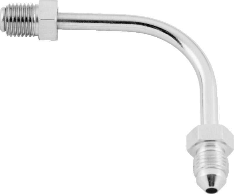 TwinPower Twin Power Chrome Brake Fitting Male 3/8-24 Inverted Flare to AN-3 Male 90 Degree Adaptor Tube Long 035967 035967 Photo - Primary