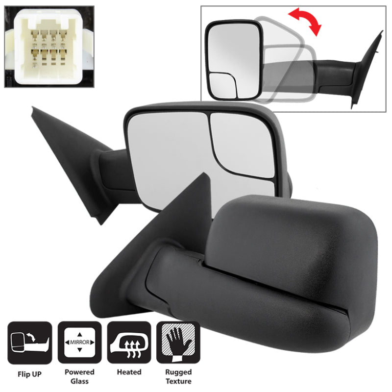 SPYDER xTune 02-09 Dodge Ram 1500/2500/3500 Extendable - Power Heated Mirrors MIR-DRAM02-PW-SET 9935732 9935732 Photo - Primary