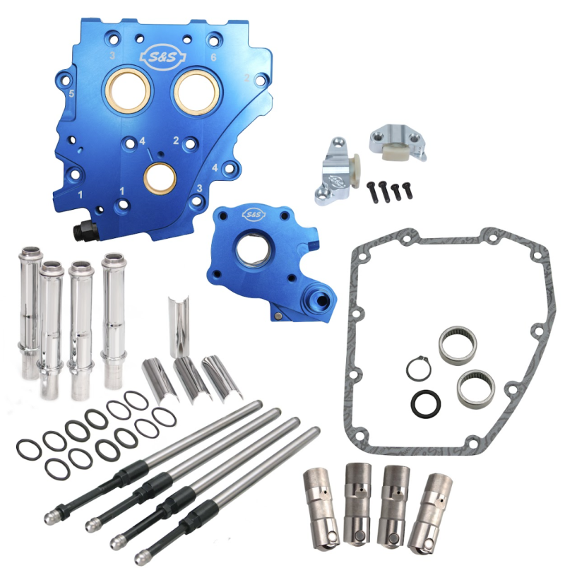 S&S Cycle 2006 Dyna Chain Drive Cam Chest Kit w/o Cam - Chrome Pushrod Tubes & Chain Tensioner 310-1273 310-1273 User 1