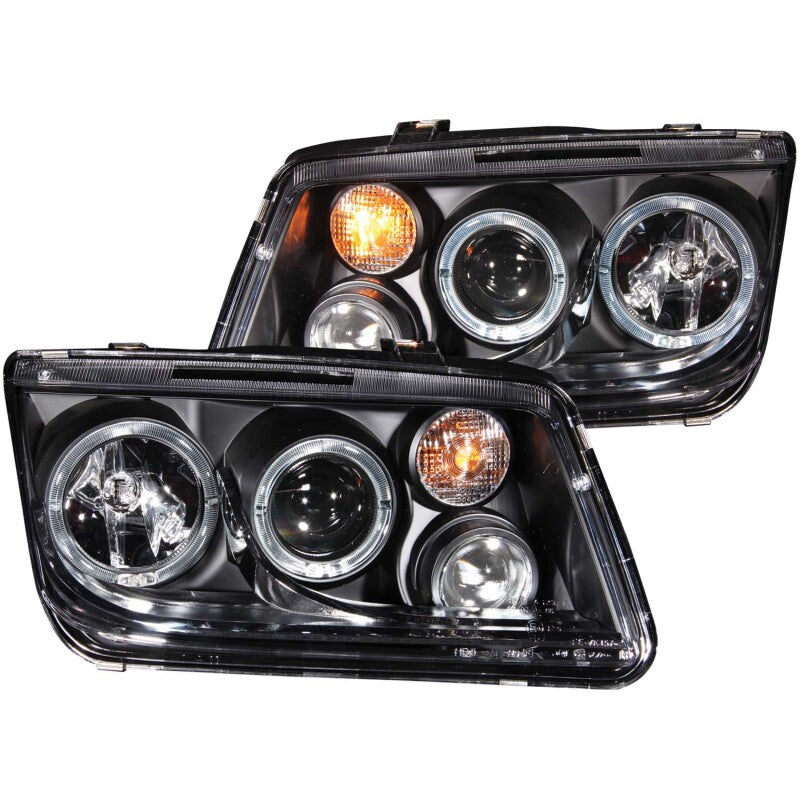 Anzo USA Voklswagen Jetta MK4 Projector Headlights W/ Halo Black 121369 Photo - Primary