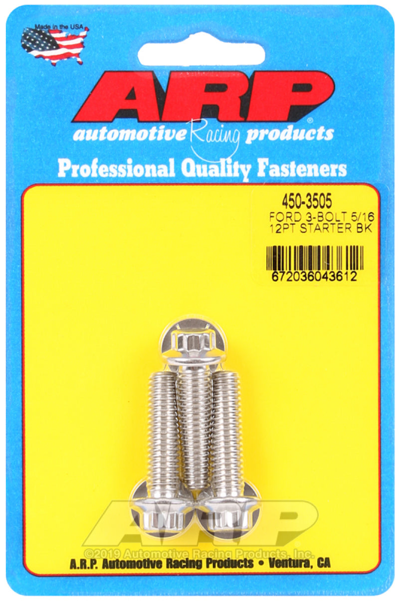 ARP Ford SS 3-Bolt 5/16" 12pt Starter Bolt Kit 450-3505 Photo - Primary