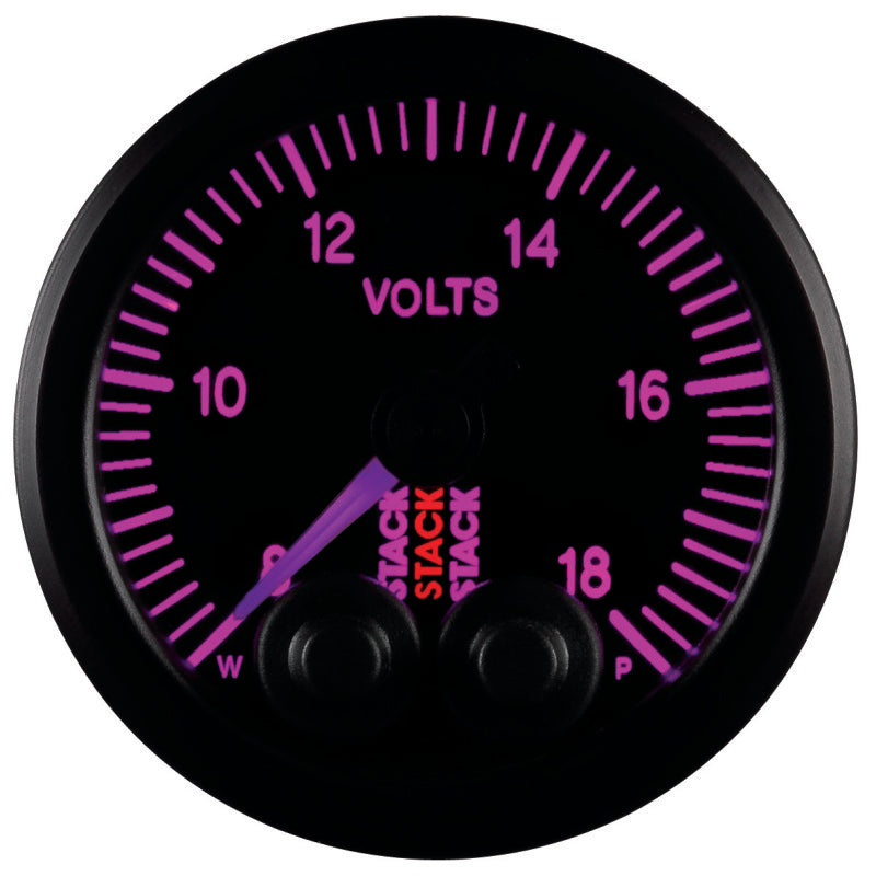 Autometer Stack 52mm 8-18V Pro-Control Battery Voltage Gauge -Black ST3516 ST3516 User 9