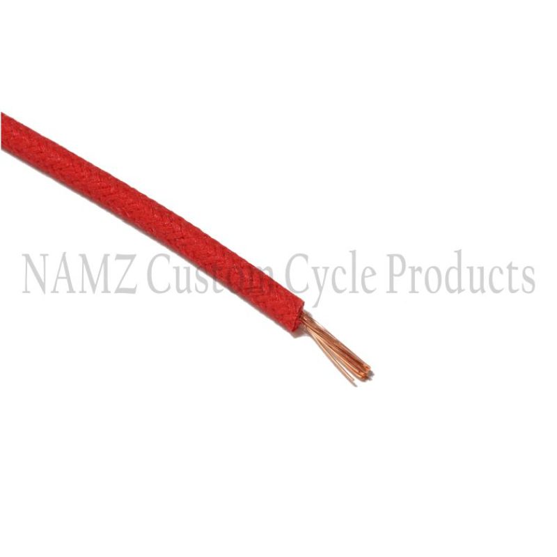 NAMZ OEM Color Cloth-Braided Wire 25ft. Pack 16g - Red NCBW-2 NCBW-2 Photo - Primary