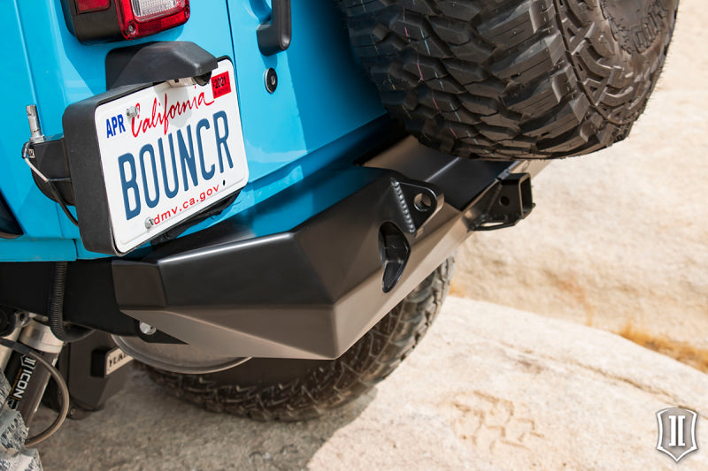 ICON 07-18 Jeep Wrangler JK Pro Series 2 Rear Bumper w/Hitch/Tabs 25218 25218 Photo - Mounted