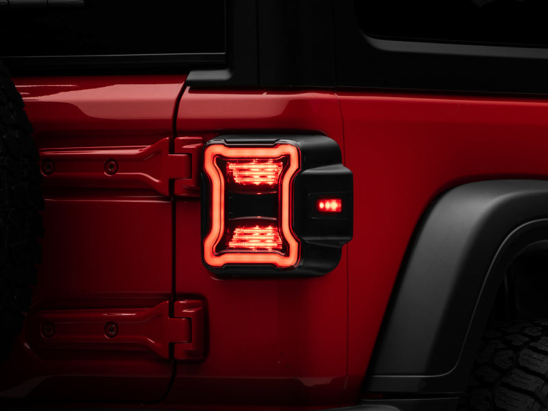 Raxiom 18-22 Jeep Wrangler JL LED Tail Lights- Black Housing (Smoked Lens) J133942-JL J133942-JL Photo - Close Up