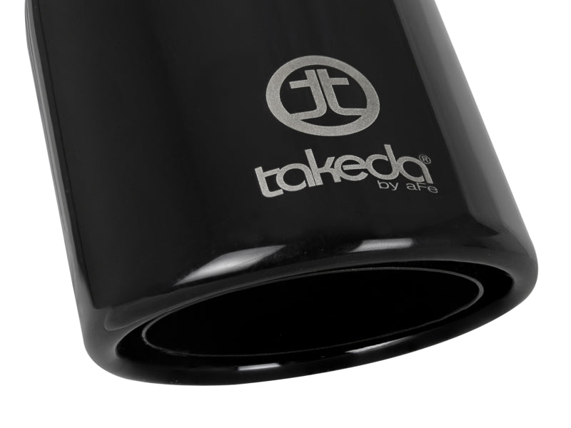 aFe Takeda 304 Stainless Steel Clamp-On Exhaust Tip 2.5in.Inlet / 4in Outlet - Black 49T25404-B08 49T25404-B08 Photo - Unmounted